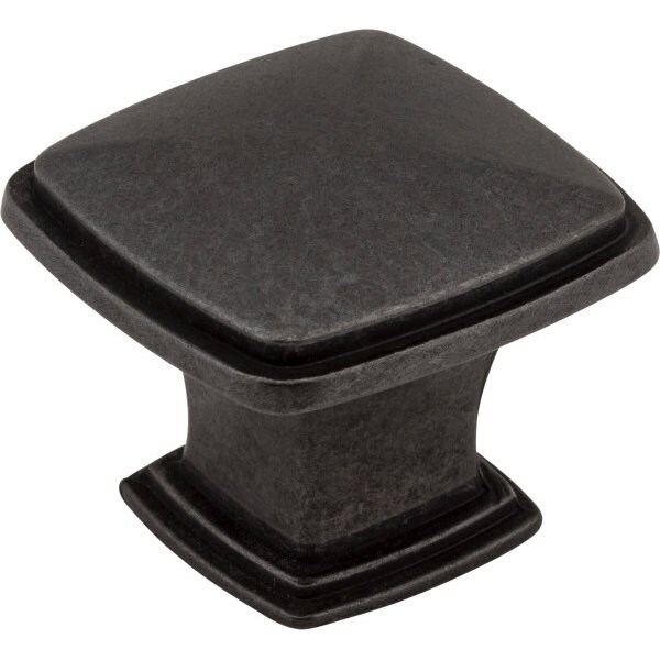 Jeffrey Alexander 1-3/16" Overall Length Gun Metal Square Milan 1 Cabinet Knob 1091DACM - main